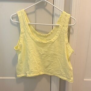 Pilcro Pale Yellow Cropped Tank
